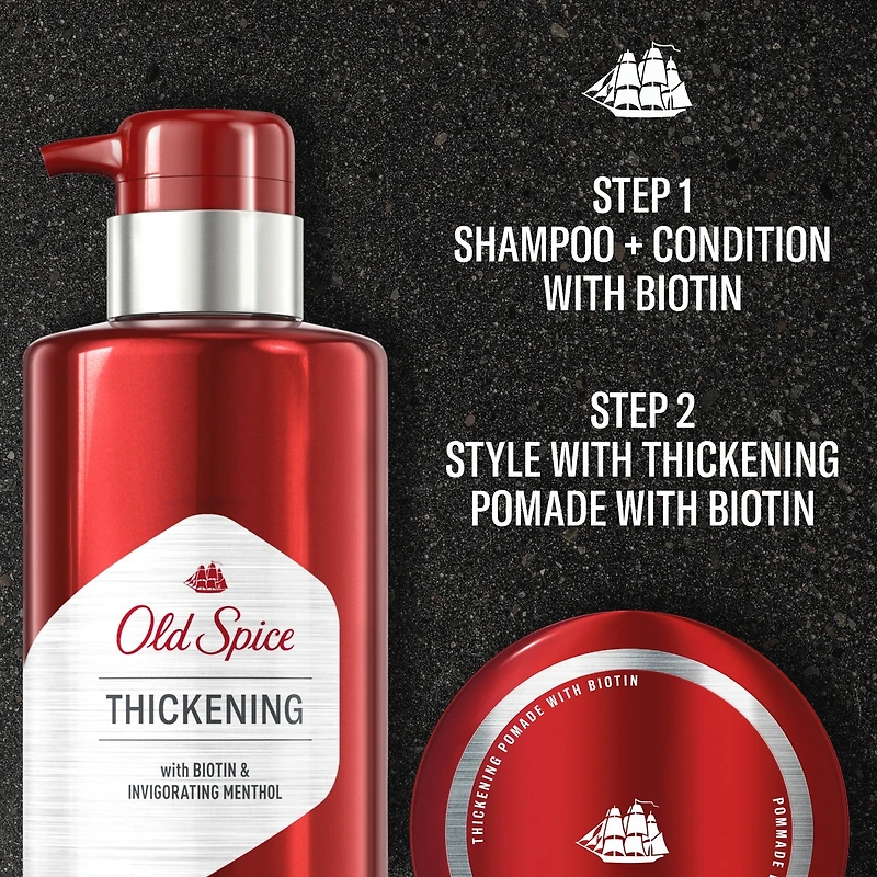 Shampooing et revitalisant épaississant 2 en 1 pour hommes Old Spice avec biotine et menthol revigorant