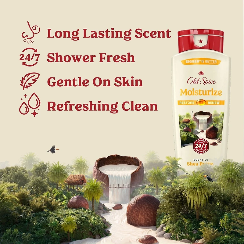 Old Spice Men's Body Wash Moisturize with Shea Butter