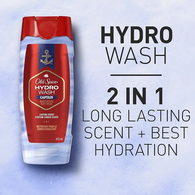 Men's Body Wash Moisturizing Hydro Wash, Captain Scent