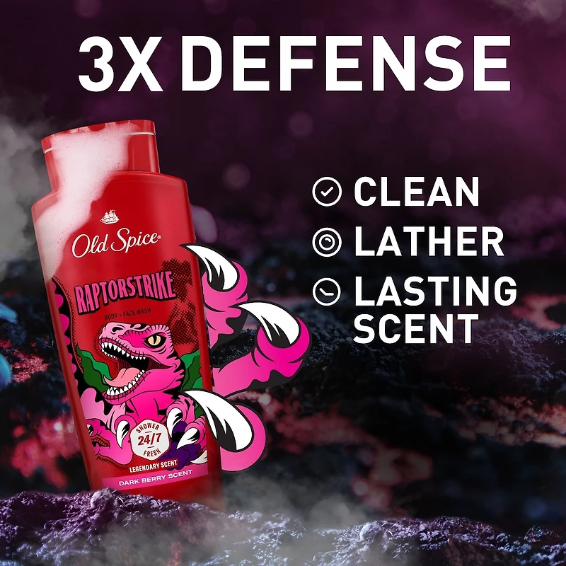 Body Wash for Men, Raptorstrike, Long Lasting Lather