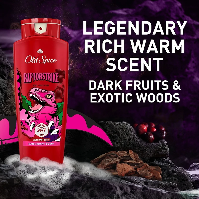 Body Wash for Men, Raptorstrike, Long Lasting Lather