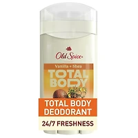 Total Body Deodorant Aluminum Free Vanilla + Shea Butter, 24/7 Freshness From Pits to Toes and Down Below / Dermatologist Tested Full Body Deodorant Stick