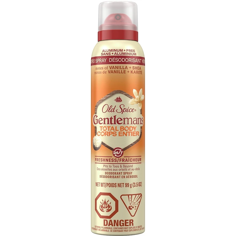Total Body Deodorant Aluminum Free Spray Vanilla + Shea, 24/7 Freshness From Pits to Toes and Down Below // Dermatologist Tested Full Body Deodorant