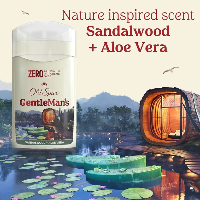 GentleMan's Collection Deodorant, Sandalwood + Aloe, Aluminum Free