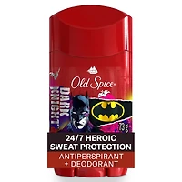 Antisudorifique et désodorisant pour hommes, fraîcheur 24heures sur 24, 7jours sur 7, protection longue durée contre la transpiration et les odeurs, sentez comme un héros, Batman, parfum Cerise noire et crépuscule, 73g