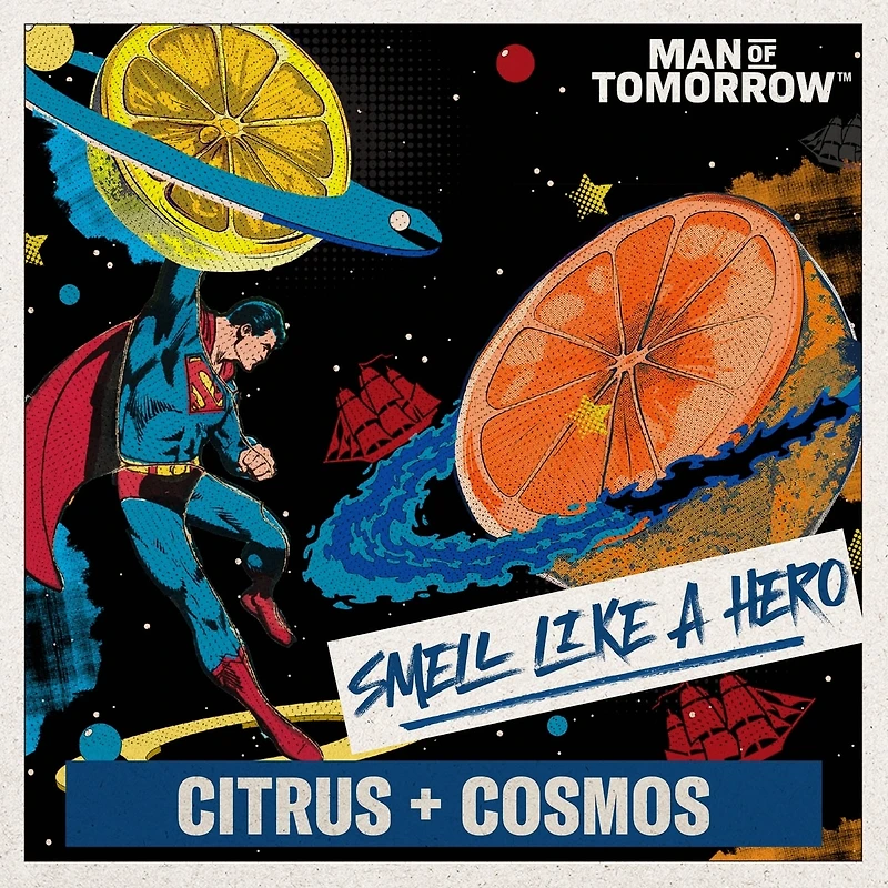 Aluminum Free Deodorant for Men, 24/7 Freshness, Long Lasting Odor Protection, Smell Like a Hero, Superman, Bright Citrus and Cosmos Scent