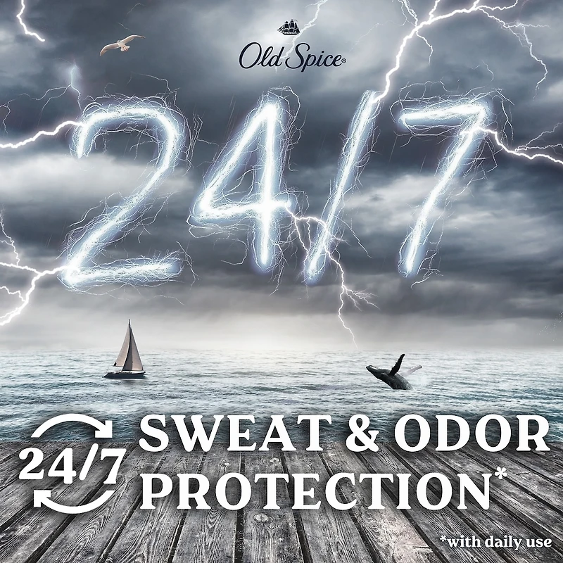 Antisudorifique et désodorisant pour hommes, parfum Tonnerre, fraîcheur et protection contre la transpiration durables 24heures sur 24, 7jours sur 7, 73g