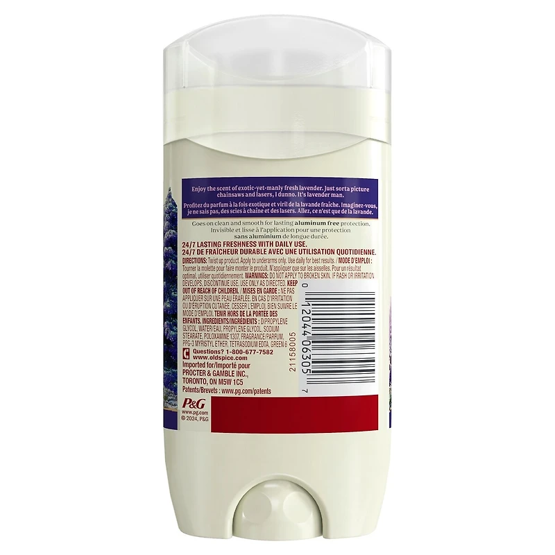 Deodorant for Men in Wilderness Scent, 24/7 Lasting Freshness, Aluminum Free