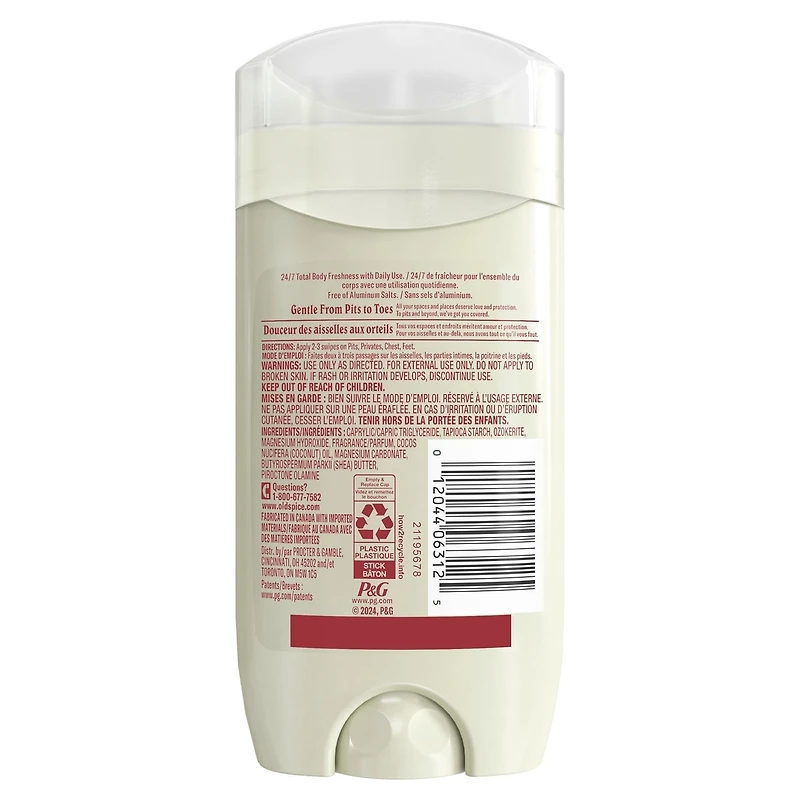 Whole Body Deodorant Stick, Aluminum Free Total Body Deodorant, Mandarin + Sandalwood Scent, Absorbs Sweat //24/7 Freshness From Pits to Toes and Down Below