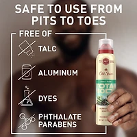 Whole Body Deodorant for Men, Total Body Deodorant, Aloe + Rain, Aluminum Free Spray for 24/7 Freshness