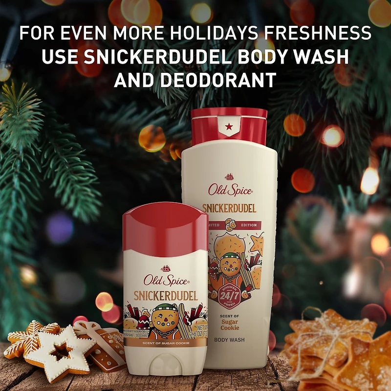 Body Wash for men, Holidudes Limited Edition, 24/7 Holiday Freshness, Lasting Scent and Rich Lather, Snickerdudel, Sugar Cookie Scent, Stocking Stuffer, Holiday Gift, Seasonal Scent