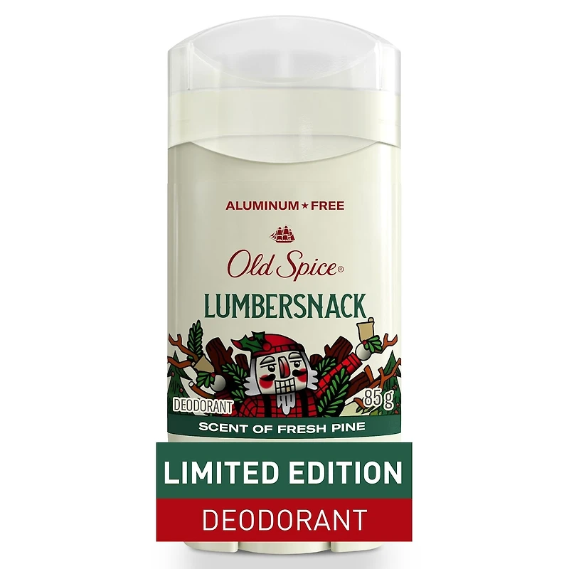 Aluminum Free Deodorant for men, Holidudes Limited Edition, 24/7 Holiday Freshness, Odor Protection, Lumbersnack, Fresh Pine Scent, Stocking Stuffer, Holiday Gift, Seasonal Scent