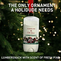 Désodorisant sans aluminium pour hommes, Gars des fêtes édition limitée, fraîcheur des fêtes 24/7, protection contre les odeurs, Lumbersnack, parfum Pin frais, bas de Noël, cadeau des fêtes, parfum saisonnier, 85 g