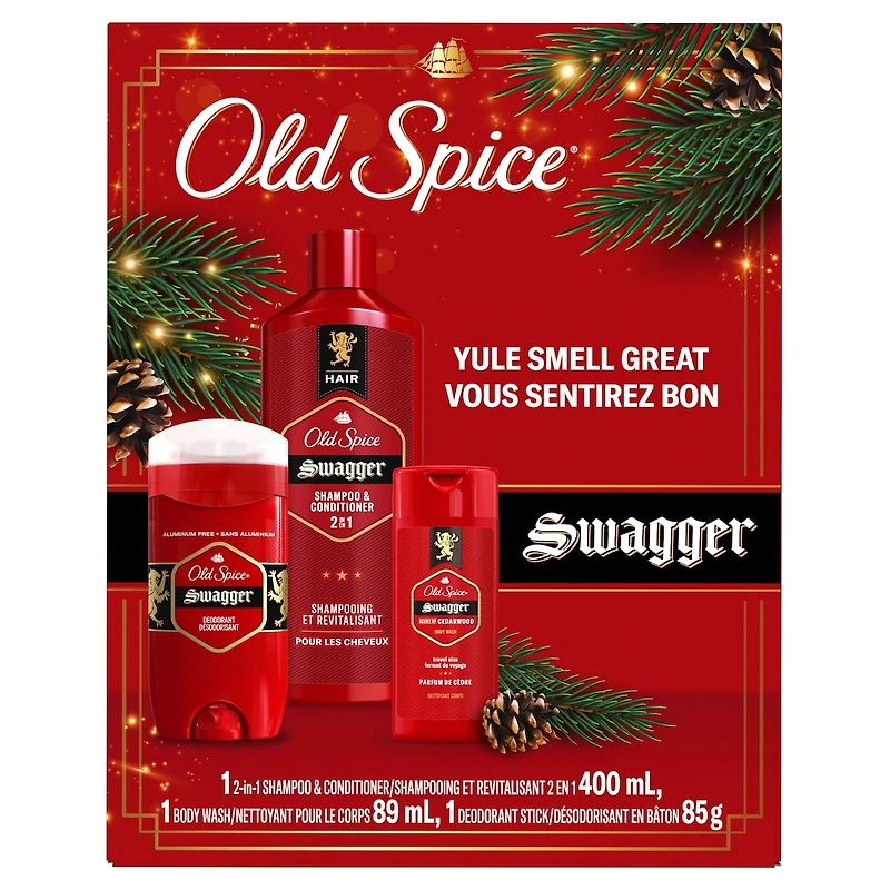 Yule Smell Great Gift Set with Swagger 2in1 Shampoo & Conditioner, Swagger Bodywash, and Swagger Deodorant