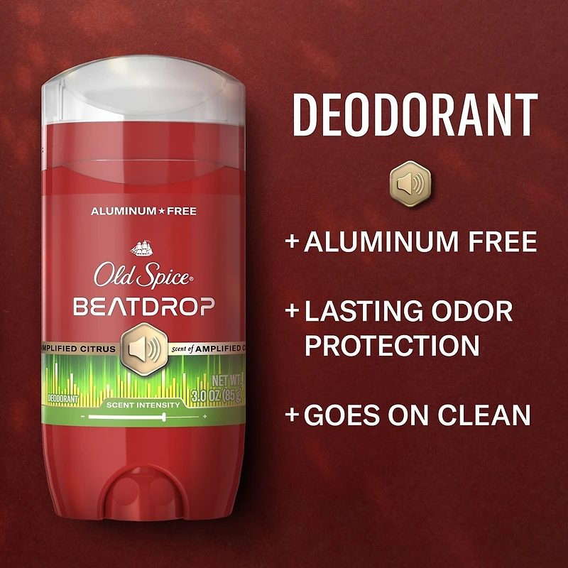 Red Collection Deodorant for Men, Beatdrop Scent, 24-Hour Odor Protection, Refreshing Fragrance, Long-Lasting Freshness