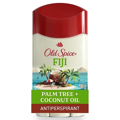 Antisudorifique et désodorisant invisible en bâton Old Spice pour hommes Fiji avec parfum de palmier inspiré de la nature, 73 g