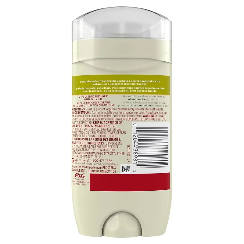 Désodorisant Old Spice pour hommes Timber avec parfum de bois de santal, 85 g