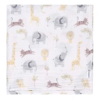 Couvertures Bébé En Mousseline Animaux + Géométrie (Lot De 2