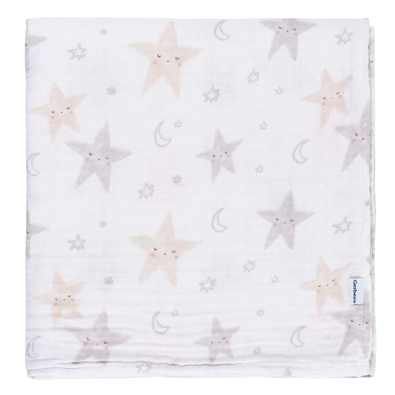 Muslin Baby Blanket Animals + Geo 2pk