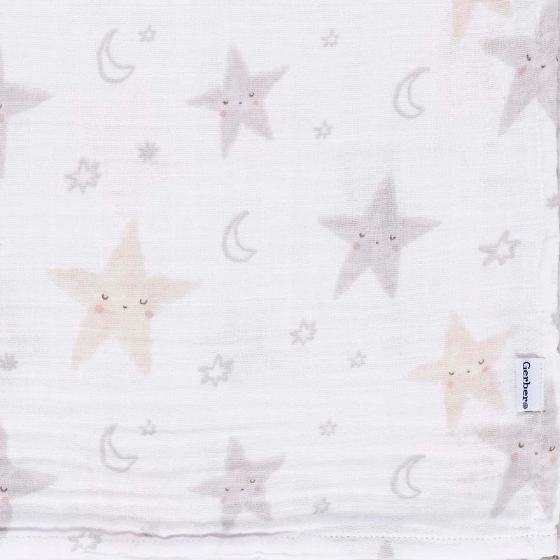 Muslin Baby Blanket Animals + Geo 2pk