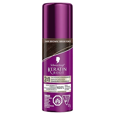 Keratin Root Temporary Hair Colour Spray, Light Brown - Salon Inspired Dye, for up 100% Grey Coverage