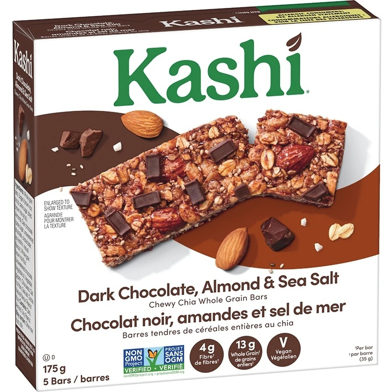 Chewy Chia Whole Grain Bars Dark Chocolate, Almond & Sea Salt