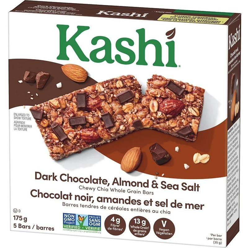 Chewy Chia Whole Grain Bars Dark Chocolate, Almond & Sea Salt