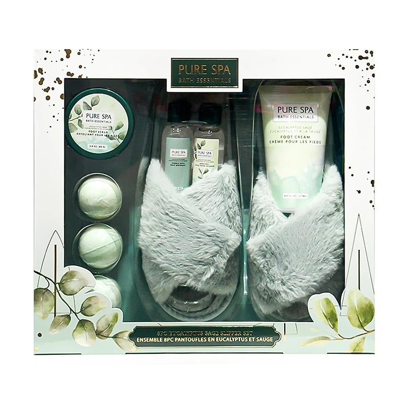 8PC EUCALYPTUS SAGE slipper SET