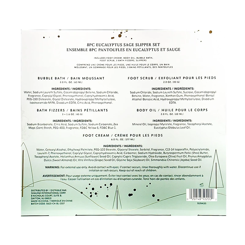 8PC EUCALYPTUS SAGE slipper SET
