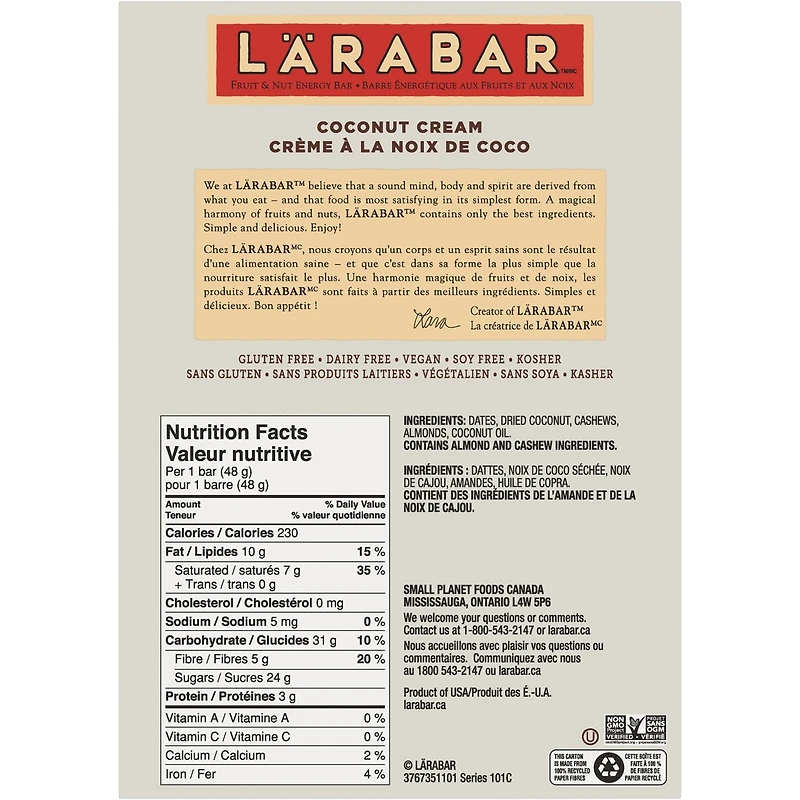LärabarMC Crème à la Noix de Coco