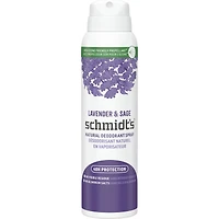 Désodorisant naturel en vaporisateur pour femmes et hommes Schmidt's  Lavender & Sage pour 48 h de protection anti-odeurs, sans sels d'aluminium, sans traces blanches, sans cruauté, végétalien 91 g