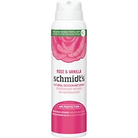 Désodorisant naturel en vaporisateur pour femmes et hommes Schmidt's  Rose & Vanilla pour 48 h de protection anti-odeurs, sans sels d'aluminium, sans traces blanches, sans cruauté, végétalien 91 g