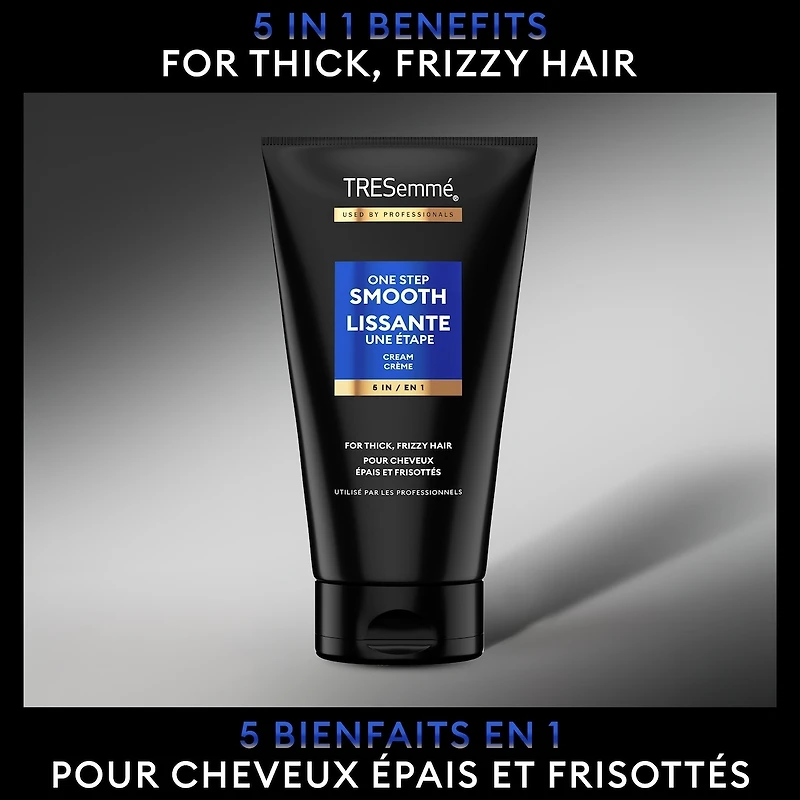 Crème Lissante 5 en 1 pour cheveux épais et frisottés TRESemmé One Step Smooth crème coiffante pour lisser les cheveux 148 ml
