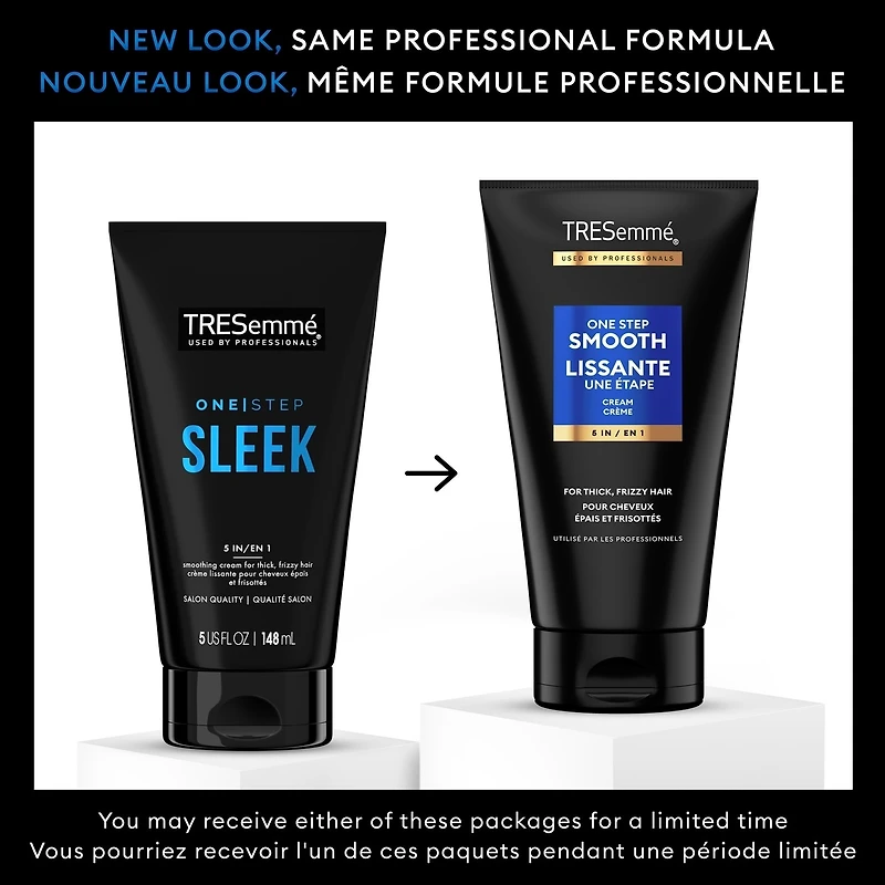 Crème Lissante 5 en 1 pour cheveux épais et frisottés TRESemmé One Step Smooth crème coiffante pour lisser les cheveux 148 ml