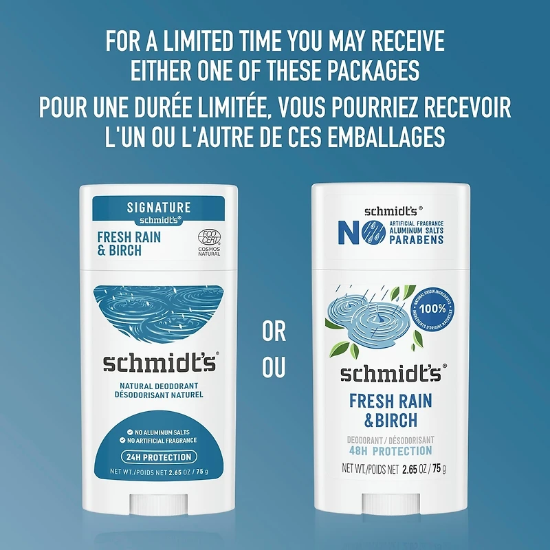 Fresh Rain & Birch 48h Deodorant with 100% Natural Origin Ingredients