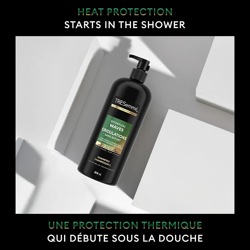 Shampooing pour des cheveux hydratés et sans frisottis TRESemmé Effortless Waves + Oléo-Essence de Jojoba avec Technologie Pro Style™