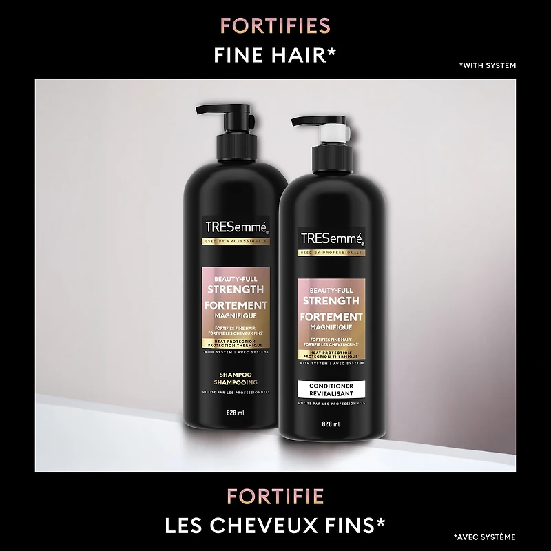 Revitalisant pour cheveux fins TRESemmé Beauty-Full Strength + Biotine & Fortimax avec Technologie Pro Style™