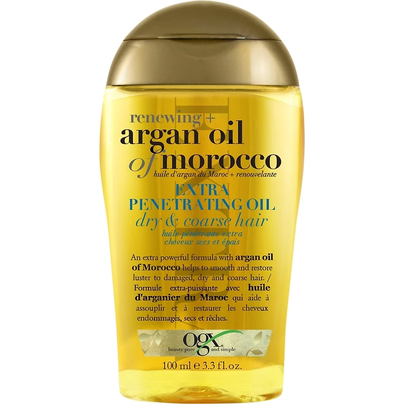 Huile d’argan régénératrice du Maroc extra pénétrante pour cheveux secs et épais