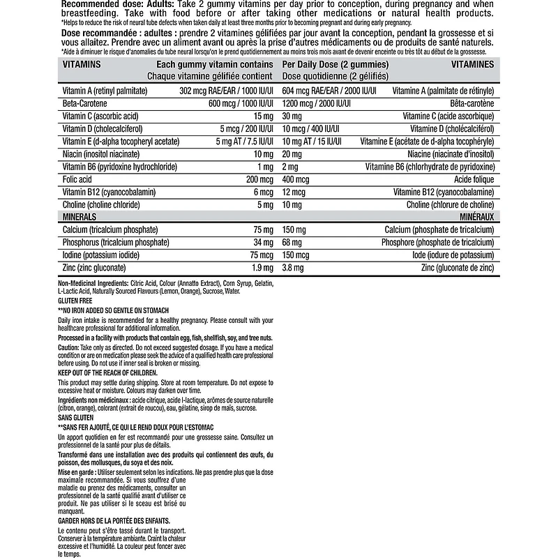 Multivitamines gélifiées prénatales