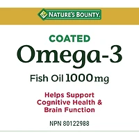 Oméga-3 Huile de poisson, 1 000 mg, gélules