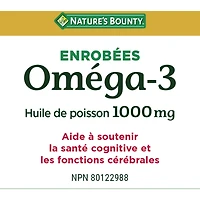 Oméga-3 Huile de poisson, 1 000 mg, gélules