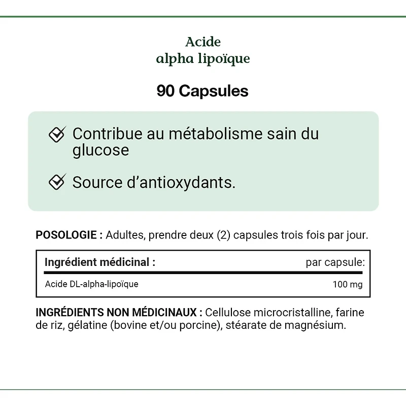 Alpha Lipoic Acid, 100 mg, For Glucose Metabolism