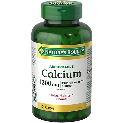 Calcium Pills plus Vitamin D3 Supplement, Helps maintain bones