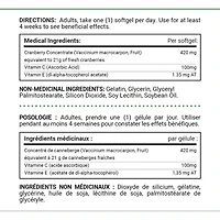 Concentré de canneberges, vitamines C et E