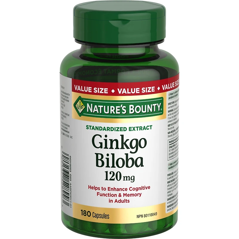 Gingko Biloba, 120 mg, Value Size, 180 Capsules
