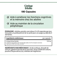 Gingko Biloba, 120 mg, Value Size, 180 Capsules