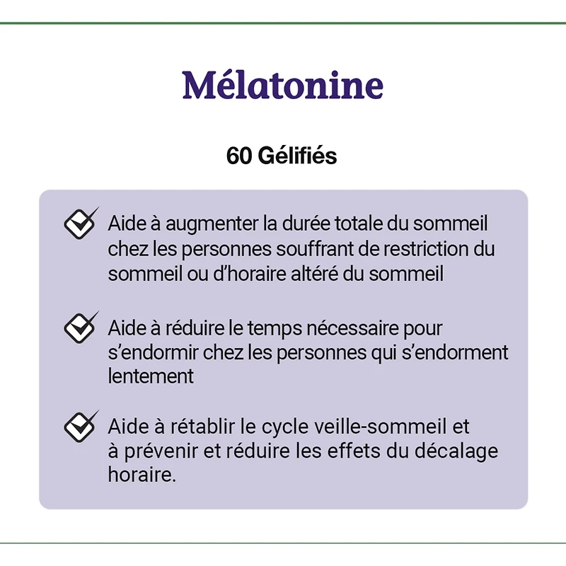 Les gélifiés de mélatonine aident à rétablir le cycle veille-sommeil