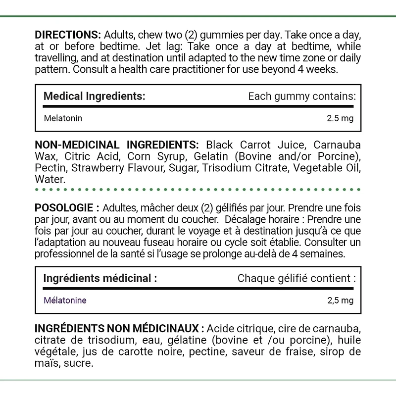 Les gélifiés de mélatonine aident à rétablir le cycle veille-sommeil