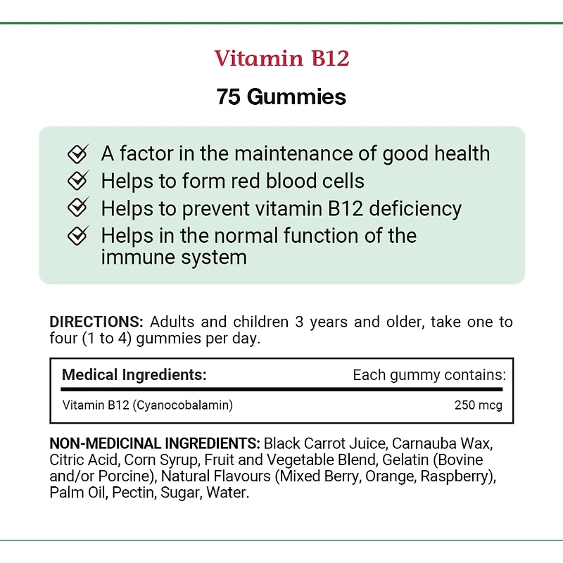 Vitamine B12, aide à maintenir une bonne santé