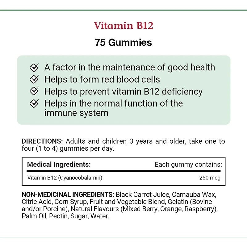 Vitamine B12, aide à maintenir une bonne santé